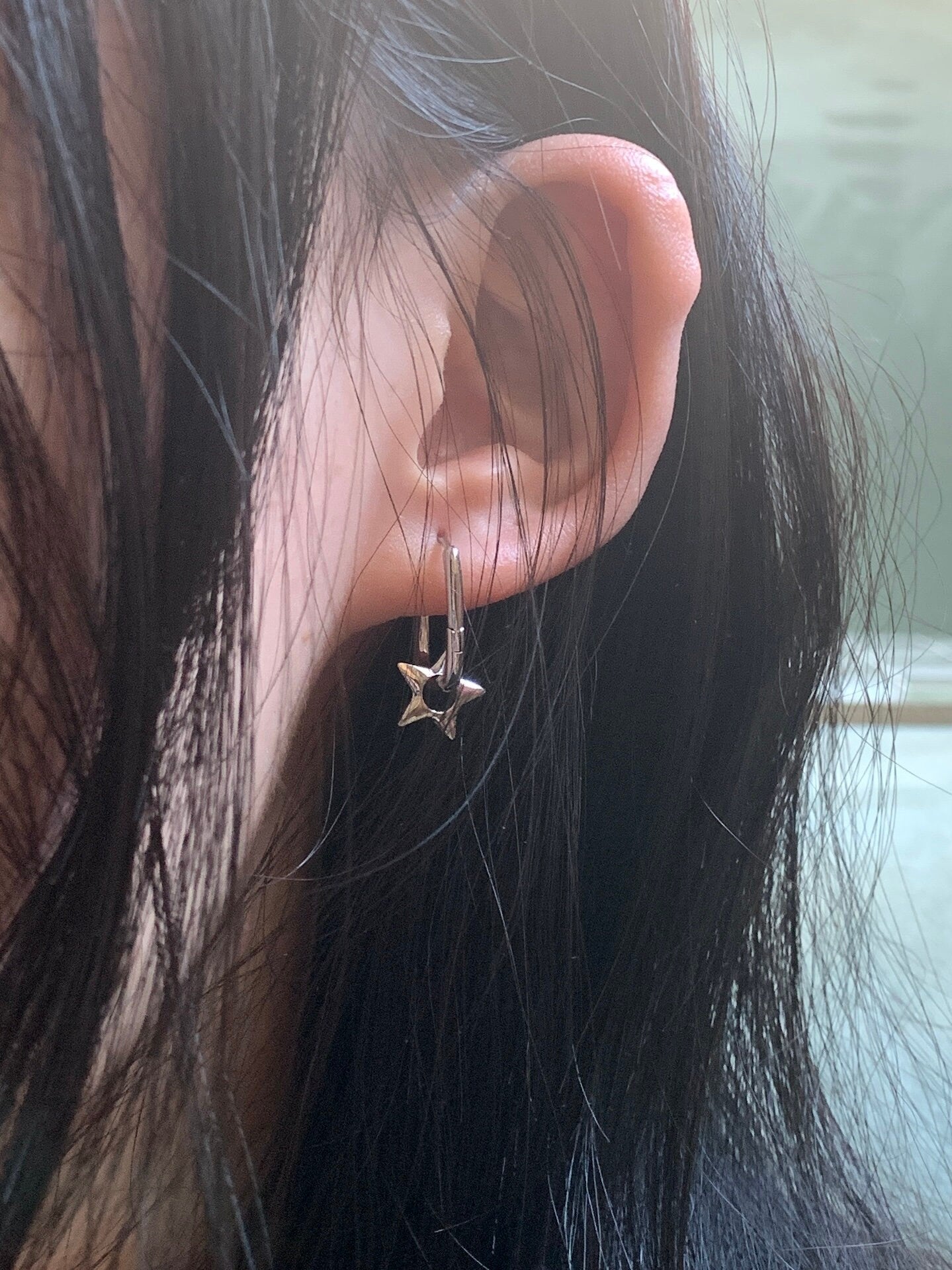 Y2K Star Hoops Punk Chunky Star Hoops Grunge Star Earrings Nana Anime Earrings Aesthetic Earrings Star Alt Jewelry Acubi Goth Cyber Hoops