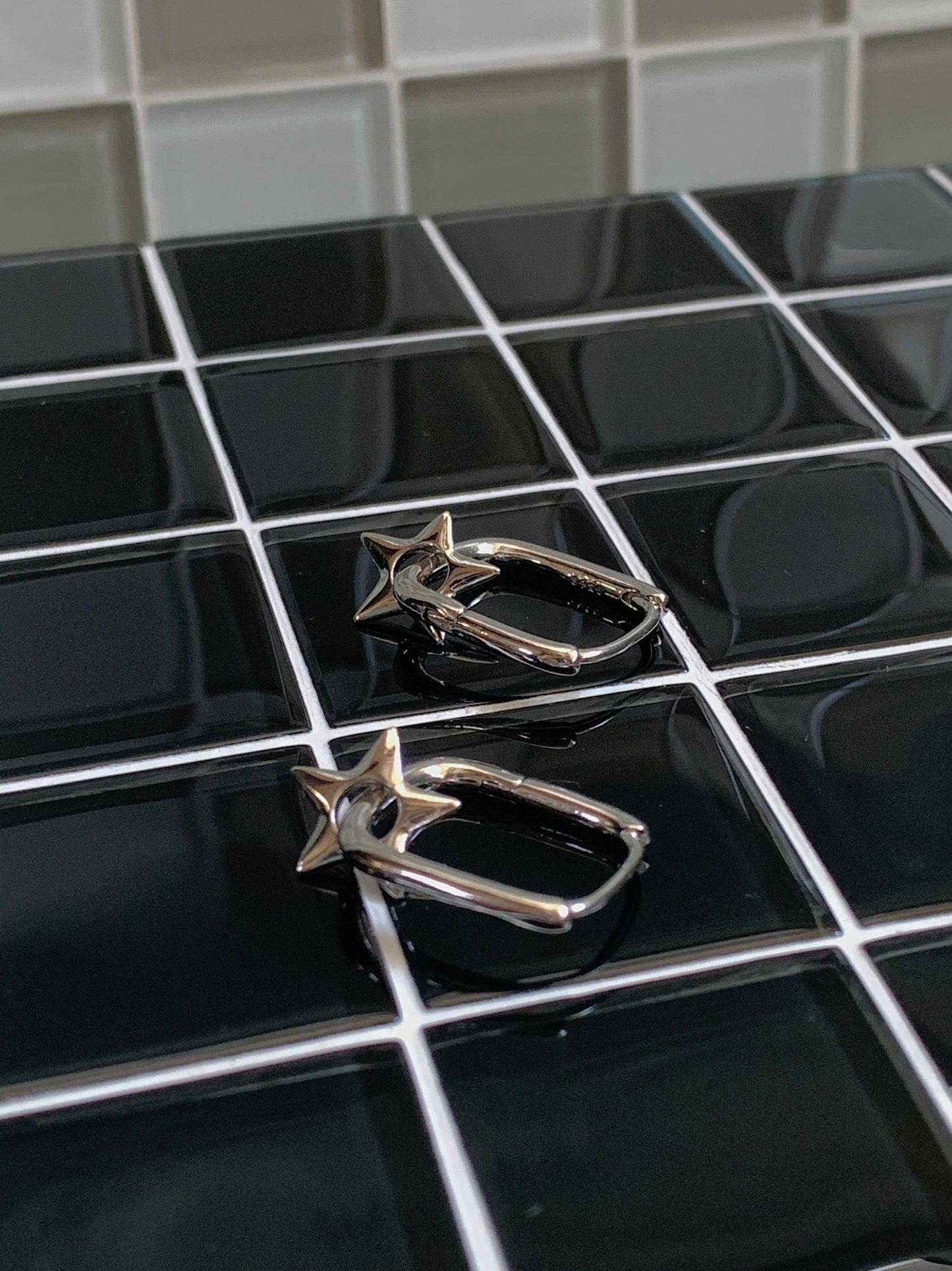 Y2K Star Hoops Punk Chunky Star Hoops Grunge Star Earrings Nana Anime Earrings Aesthetic Earrings Star Alt Jewelry Acubi Goth Cyber Hoops