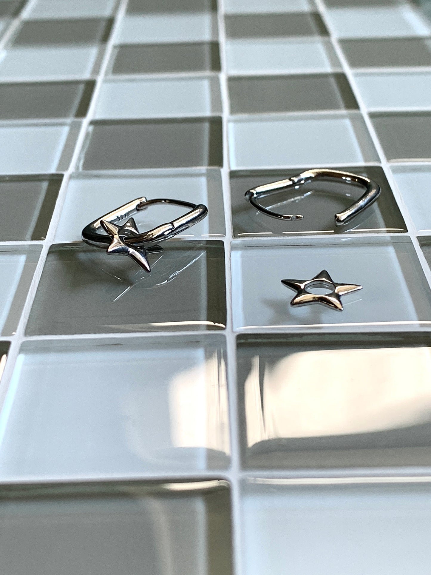 Y2K Star Hoops Punk Chunky Star Hoops Grunge Star Earrings Nana Anime Earrings Aesthetic Earrings Star Alt Jewelry Acubi Goth Cyber Hoops