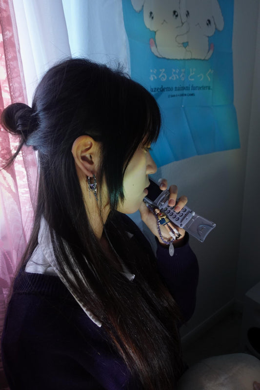 Y2K Grunge Earrings Shoujo Music Note Nana Punk Earrings Goth Hoop Earrings Gyaru Gal Cyber Himekaji Aesthetic Gift for Her Heisei Retro