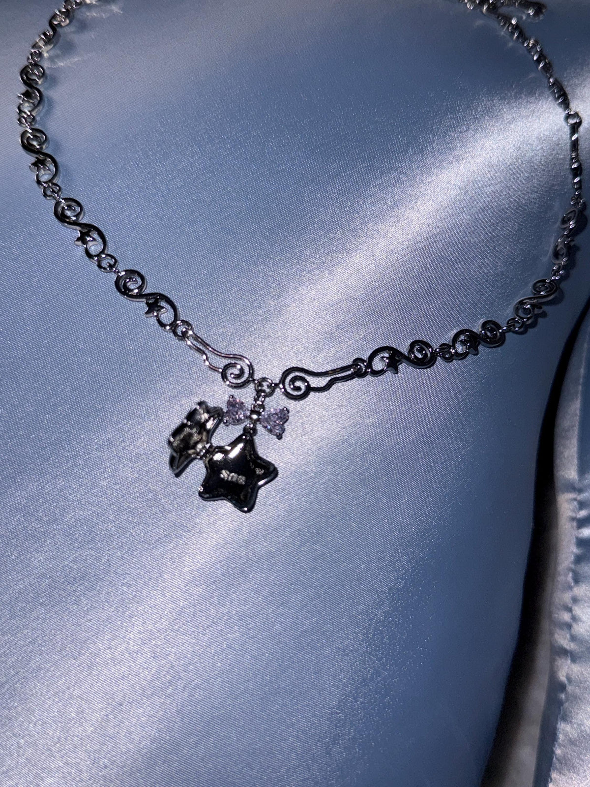 Y2k Star Locket Necklace Dreamcore Shoujo Coquette Bow Necklace Choker Angel Wings Nana Anime Accessories Indie Alternative Jewelry