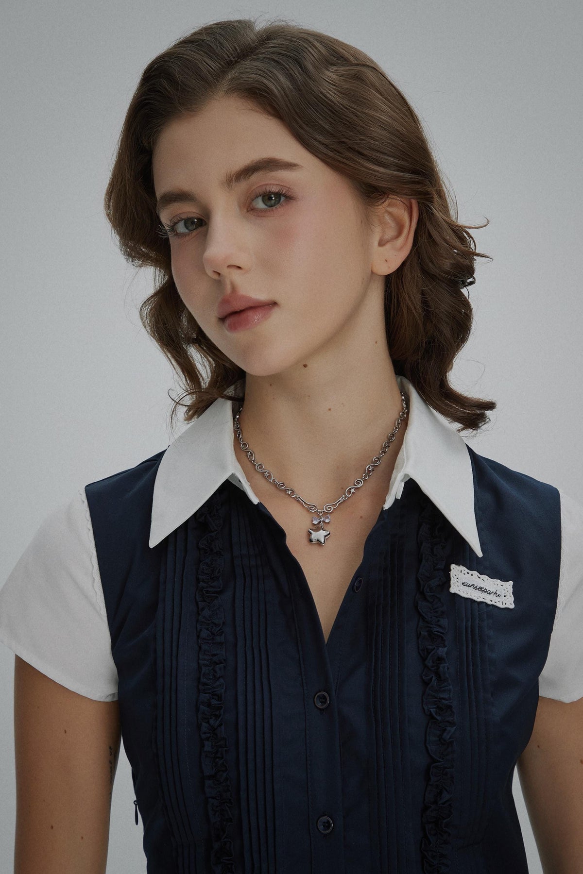 Y2k Star Locket Necklace Dreamcore Shoujo Coquette Bow Necklace Choker Angel Wings Nana Anime Accessories Indie Alternative Jewelry