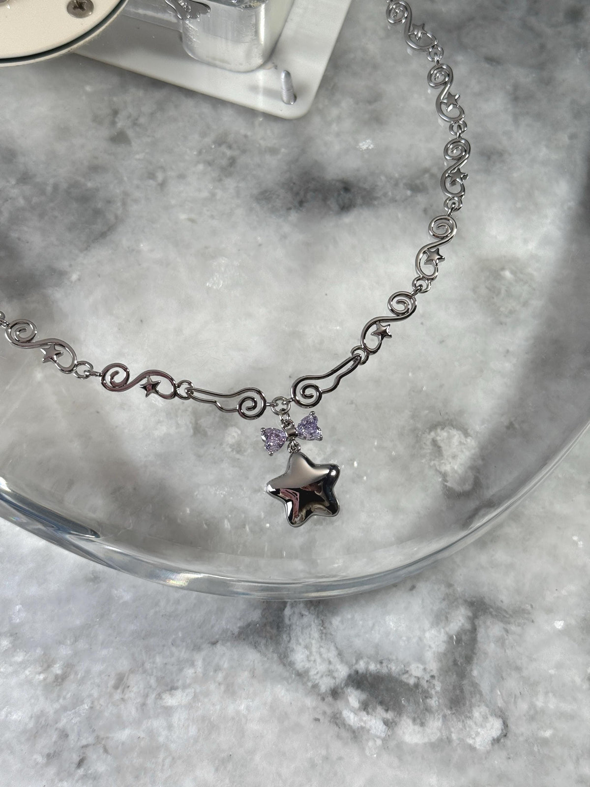 Y2k Star Locket Necklace Dreamcore Shoujo Coquette Bow Necklace Choker Angel Wings Nana Anime Accessories Indie Alternative Jewelry