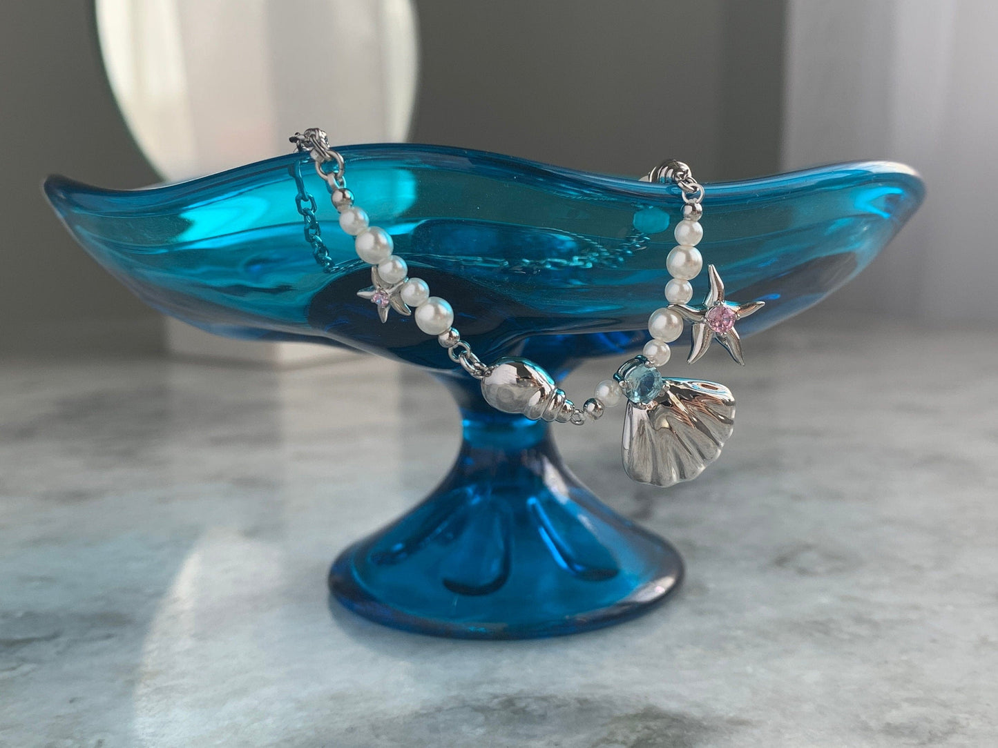 Y2k Mermaid Seashell Fairycore Necklace, Faux Pearl Romantic Summer Necklace, 2000s Jewelry, Alt Jewelry, Grunge Necklace, Gift for Her
