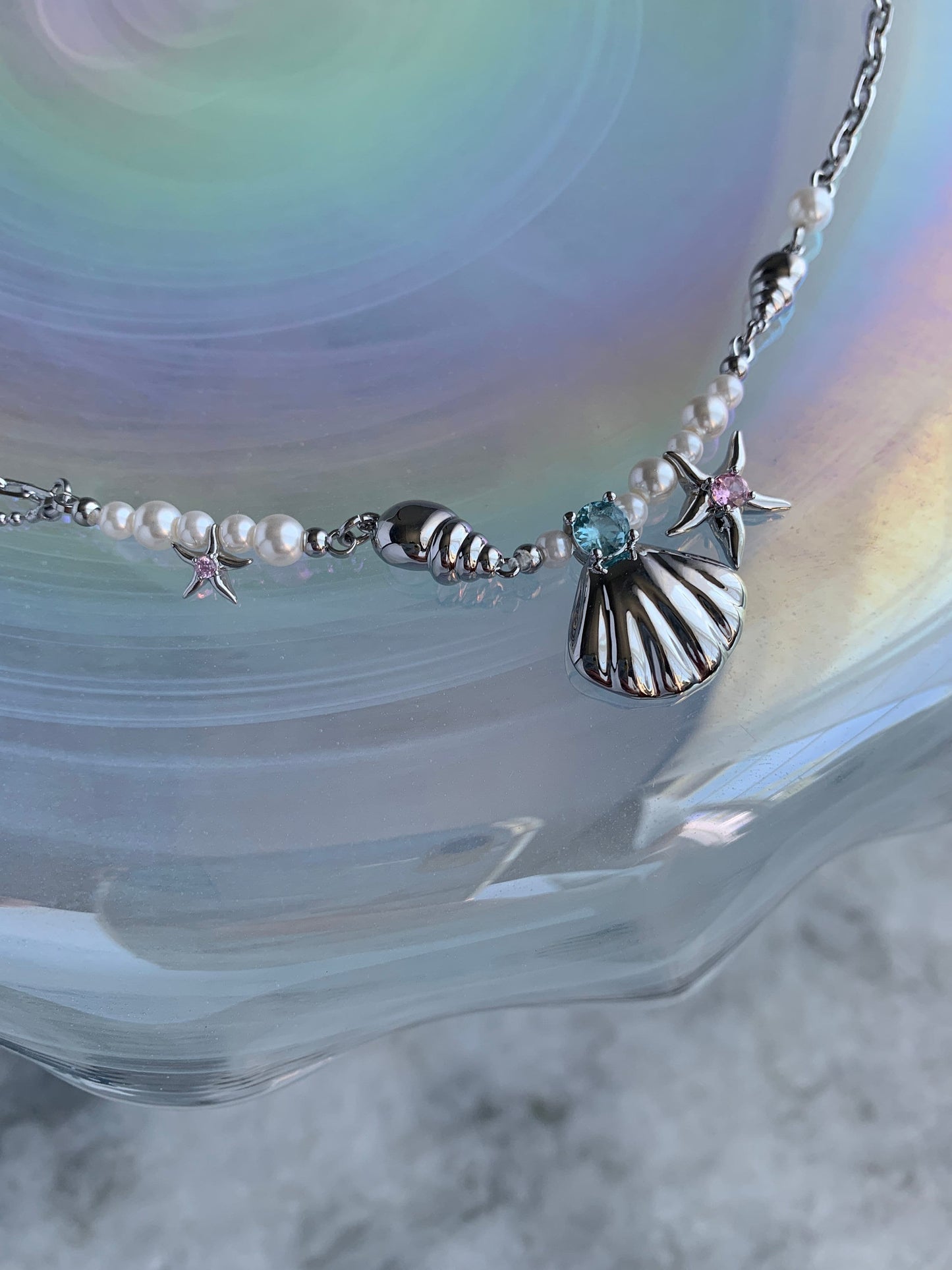 Y2k Mermaid Seashell Fairycore Necklace, Faux Pearl Romantic Summer Necklace, 2000s Jewelry, Alt Jewelry, Grunge Necklace, Gift for Her