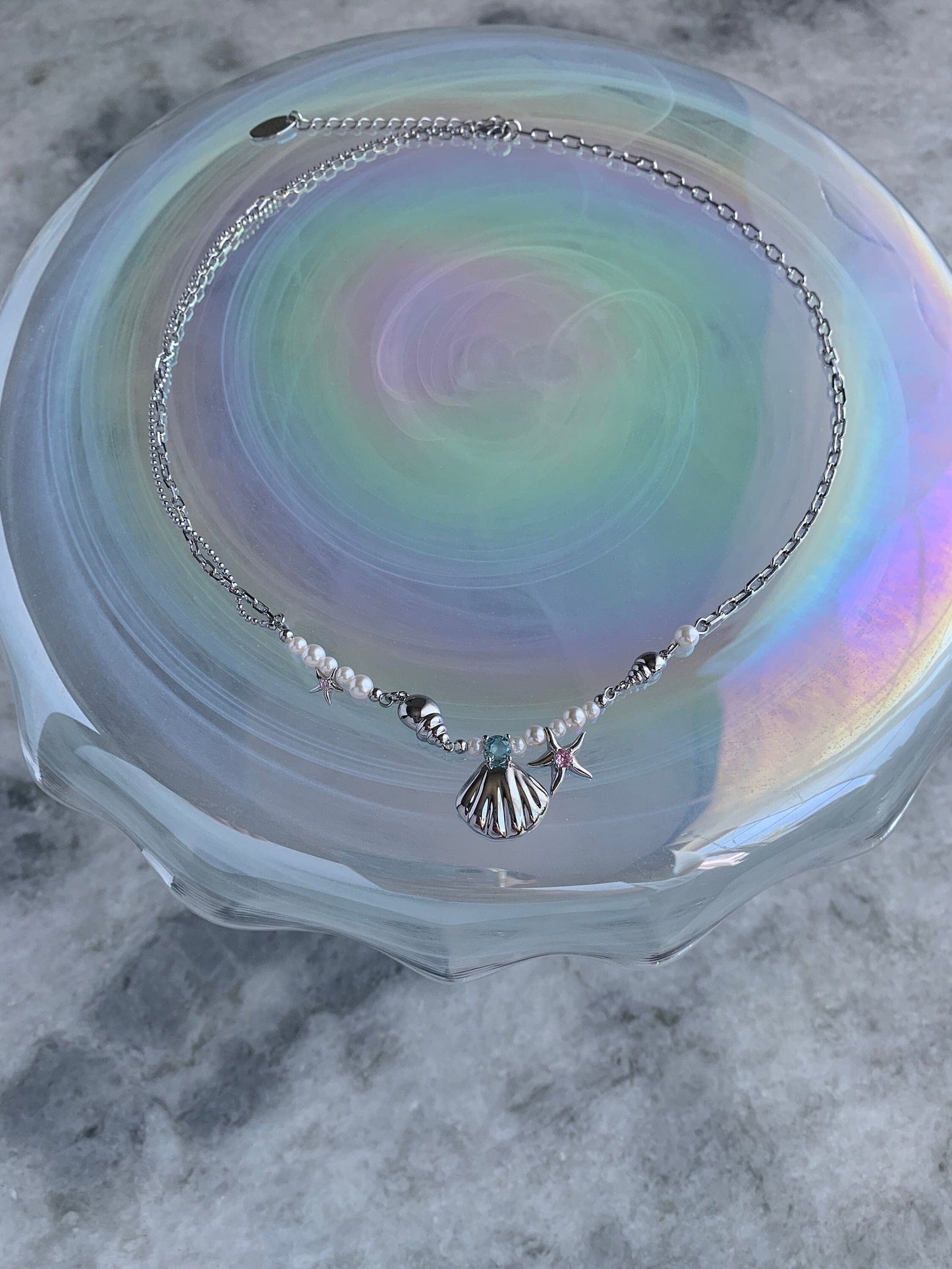 Y2k Mermaid Seashell Fairycore Necklace, Faux Pearl Romantic Summer Necklace, 2000s Jewelry, Alt Jewelry, Grunge Necklace, Gift for Her