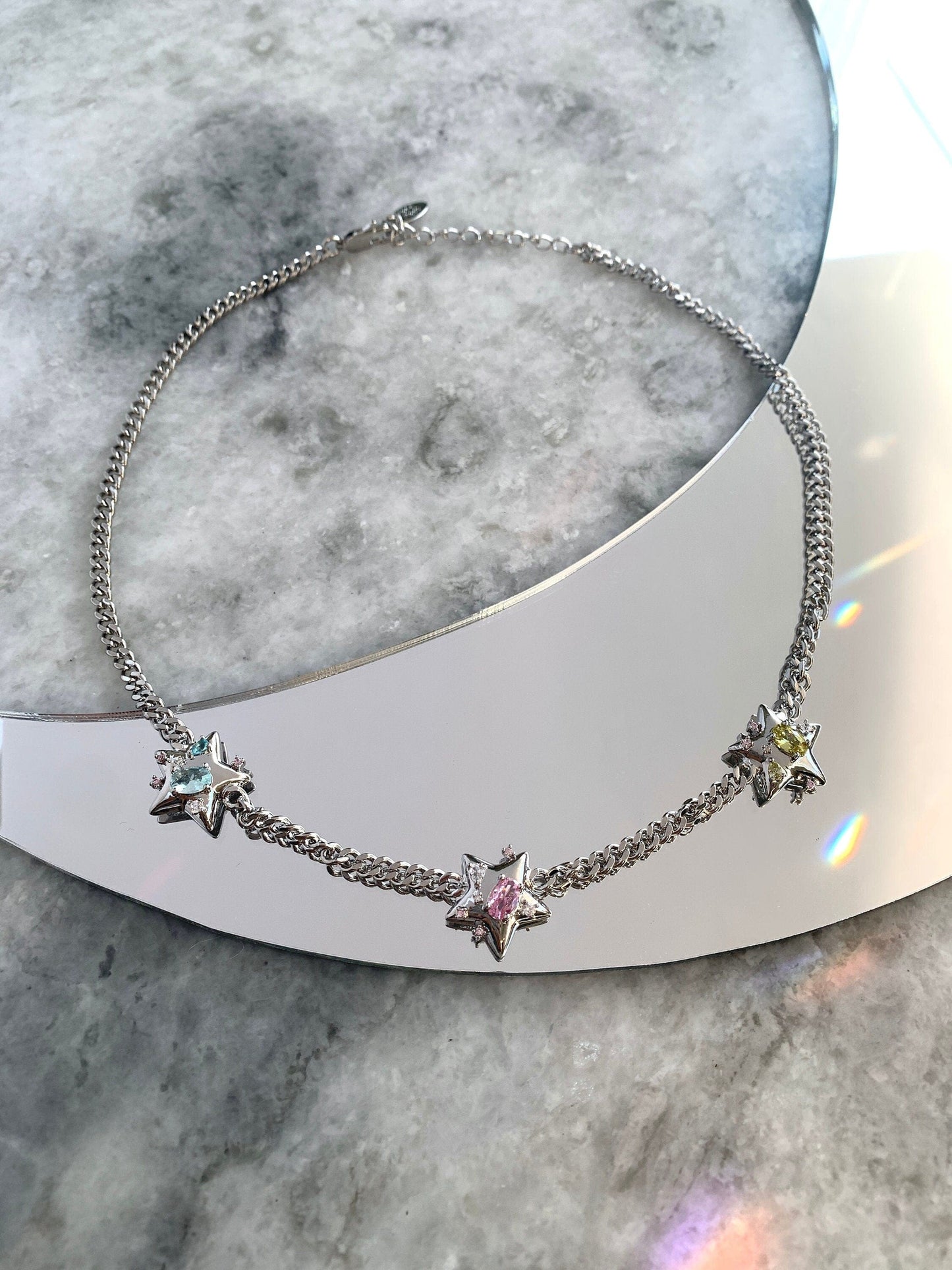 Y2k Space Star Grunge Choker, Star Chain Choker, Nana Anime Jewelry, Alt Necklace, 2000s Jewelry, Street fashion, Gift for Them