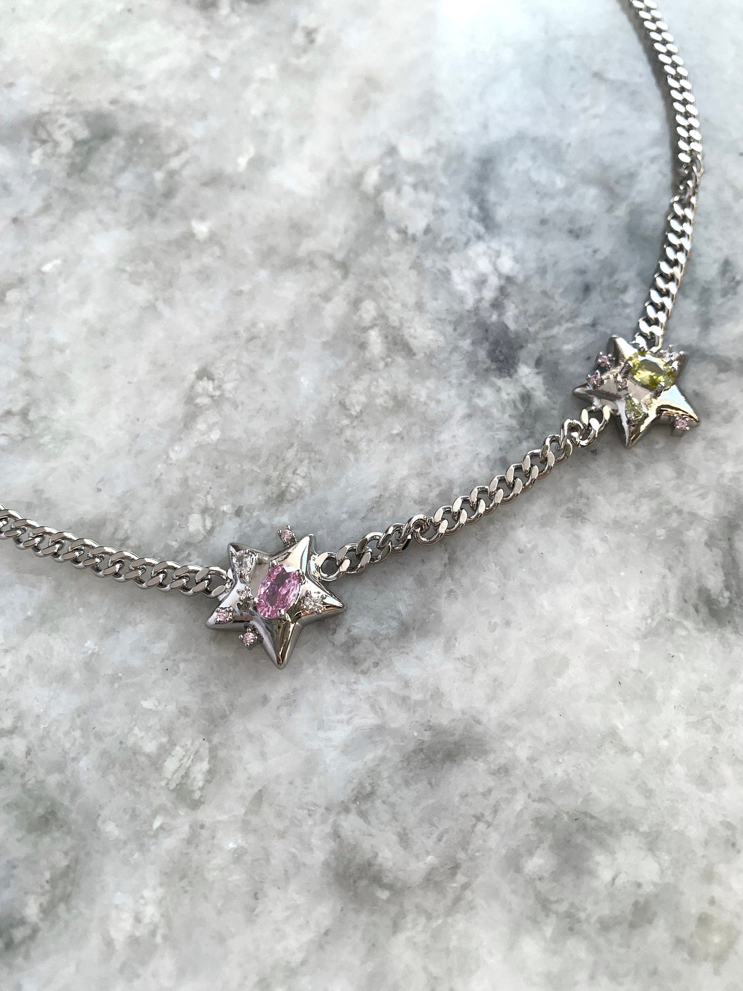 Y2k Space Star Grunge Choker, Star Chain Choker, Nana Anime Jewelry, Alt Necklace, 2000s Jewelry, Street fashion, Gift for Them