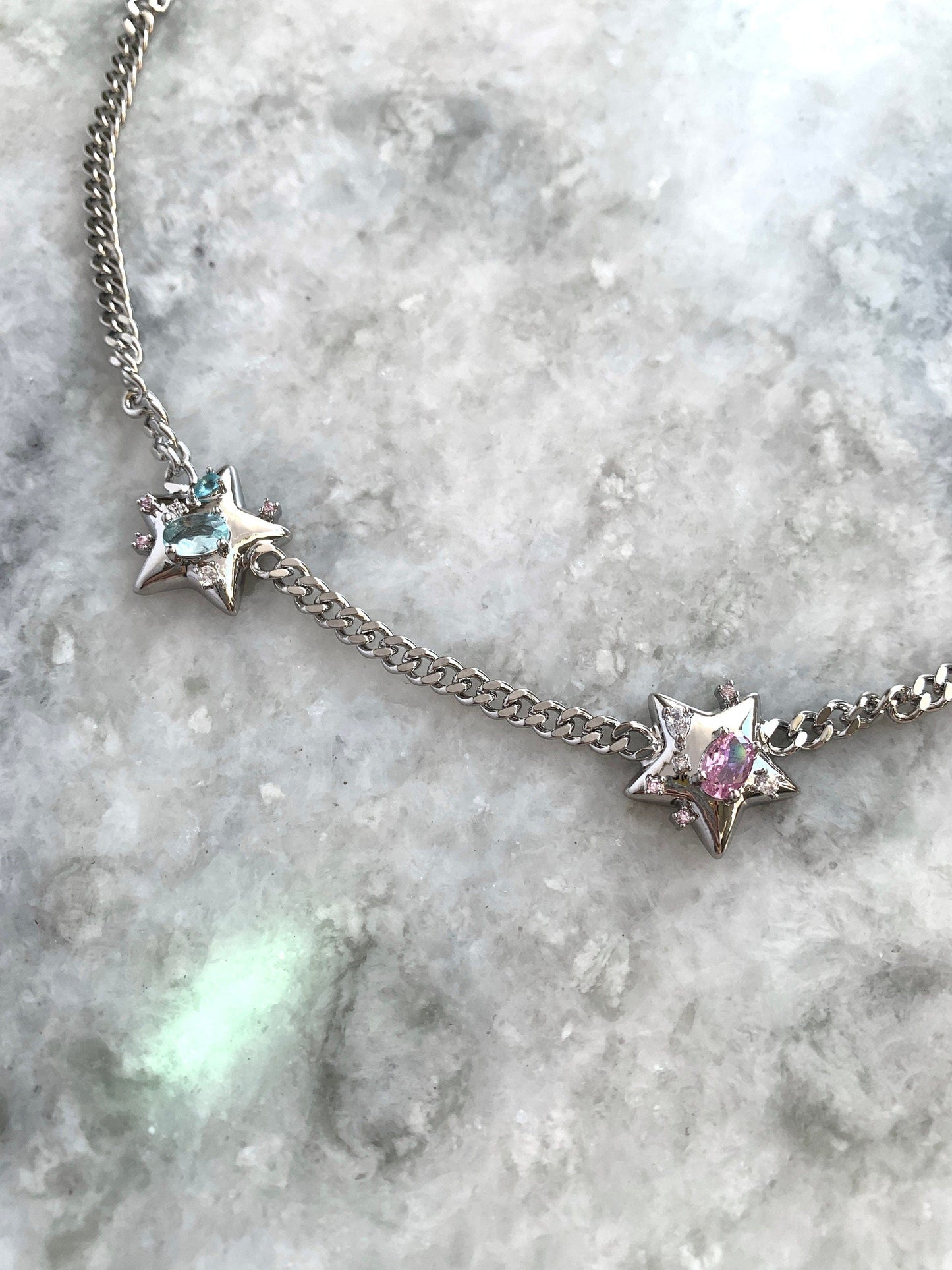 Y2k Space Star Grunge Choker, Star Chain Choker, Nana Anime Jewelry, Alt Necklace, 2000s Jewelry, Street fashion, Gift for Them