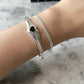 Harin Heart Cuff 925 Silver Bracelet
