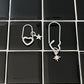 2PC Heart Safe Pin Stack Earrings 925 Sterling Silver