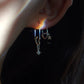 2PC Heart Safe Pin Stack Earrings 925 Sterling Silver