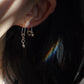 2PC Heart Safe Pin Stack Earrings 925 Sterling Silver