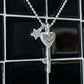 Heart Key Necklace 925 Sterling Silver