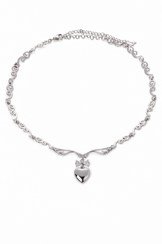 Angie Angel Wings Heart Locket Choker