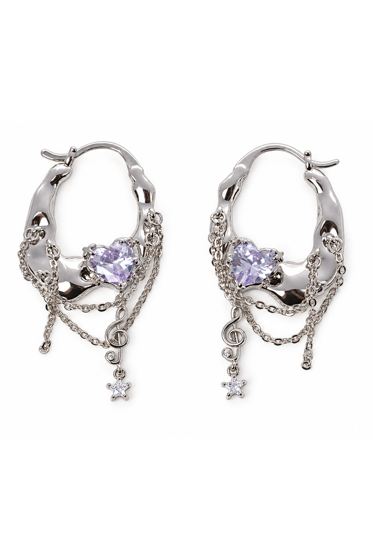 Baby Chandelier Hoop Earrings in  Lavender Soda