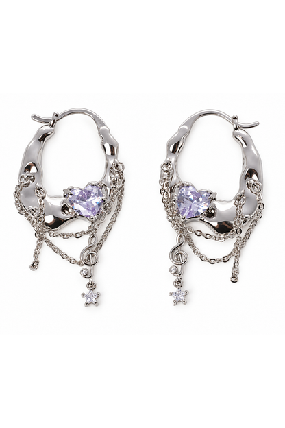 Baby Chandelier Hoop Earrings in  Lavender Soda