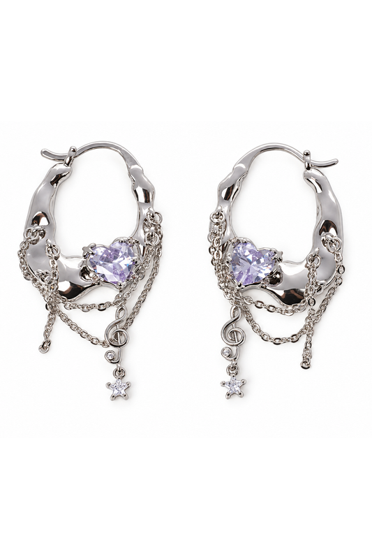 Baby Chandelier Hoop Earrings in  Lavender Soda