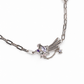A silver-toned chain necklace featuring a central winged star charm with a clear faceted gemstone and a small dangling star accent, shown on a plain white background.