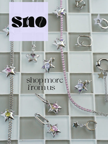 Y2k Grunge Necklace Chubby Star Ice Cube Necklace Chunky Grunge Necklace Alt Jewelry Acubi Nana Anime Indie Aesthetic K Pop PunkJewelry