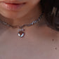 Coquette Heart Locket Bow Necklace Y2k Angel Wings Choker Angelic Ballet Core Jewelry Indie Aesthetic Anime Romantic Valentine's Day Gift