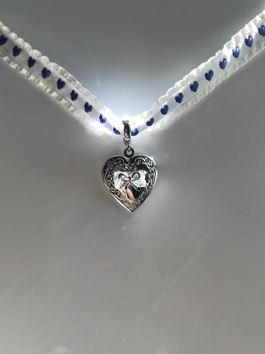 Coquette Bow Heart Locket Necklace Y2k Bow Choker Fairy Grunge Tarnish Free Stainless Steel indie jewelry Valentine's Day Gift for Her