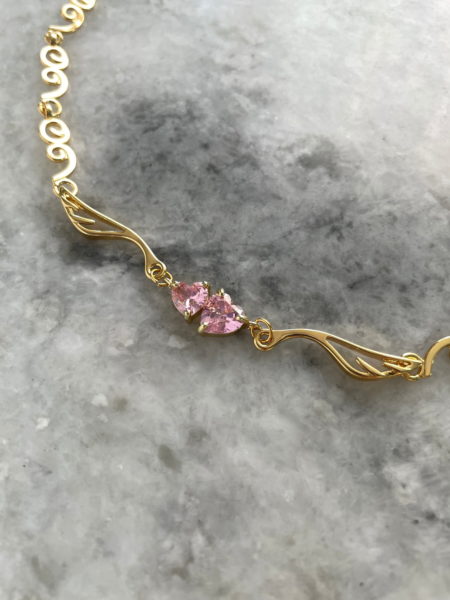 Y2k Angel Wings Choker Cubic Zirconia Heart Cyber Grunge Necklace 2000s Jewelry Egirl Preppy Gift for Her Indie Trendy Kpop Cottagecore