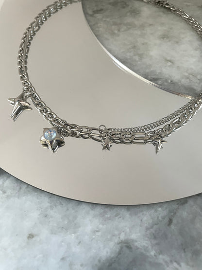 Y2k Grunge Necklace Chubby Star Ice Cube Necklace Chunky Grunge Necklace Alt Jewelry Acubi Nana Anime Indie Aesthetic K Pop PunkJewelry