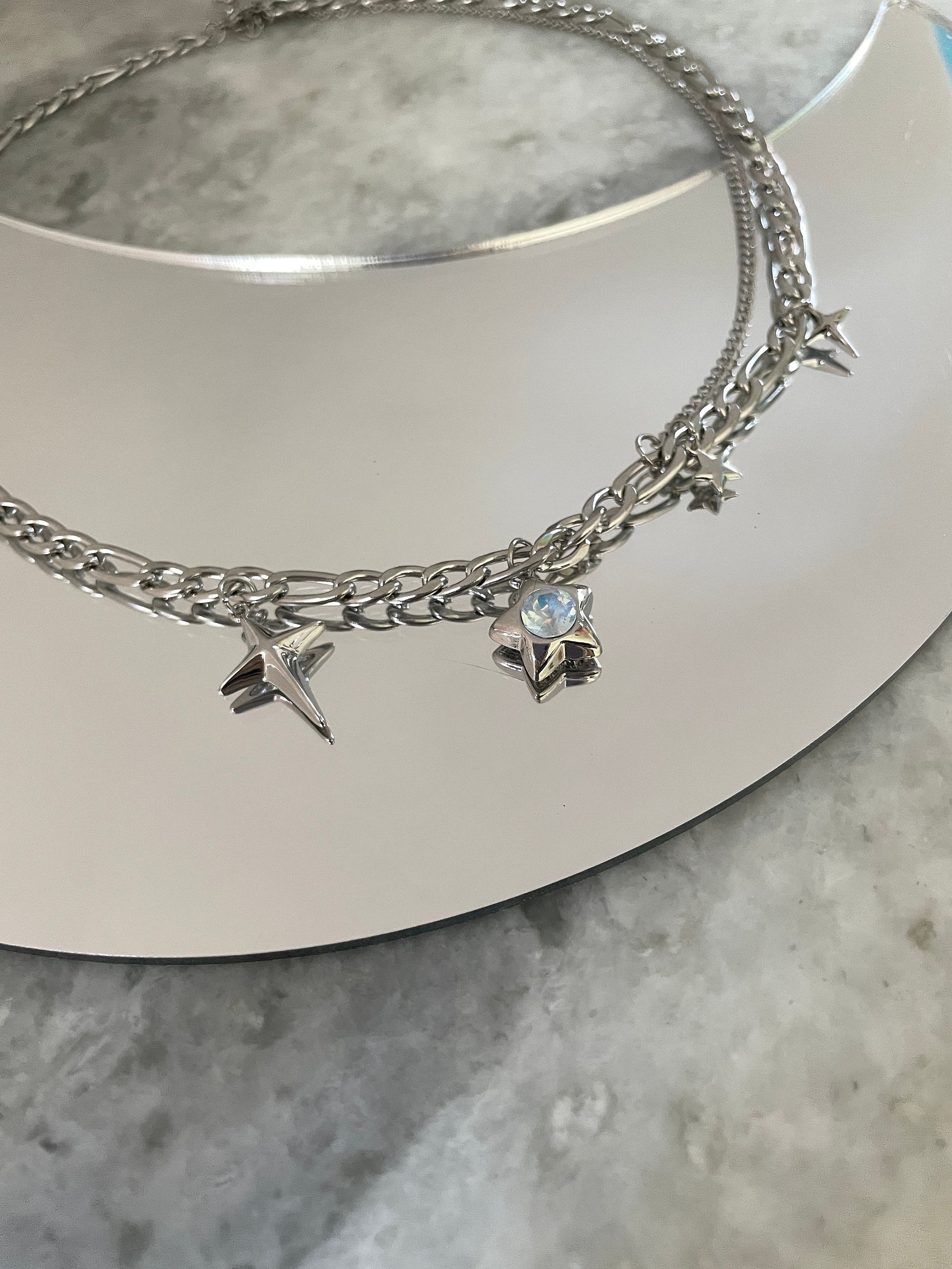 Y2k Grunge Necklace Chubby Star Ice Cube Necklace Chunky Grunge Necklace Alt Jewelry Acubi Nana Anime Indie Aesthetic K Pop PunkJewelry