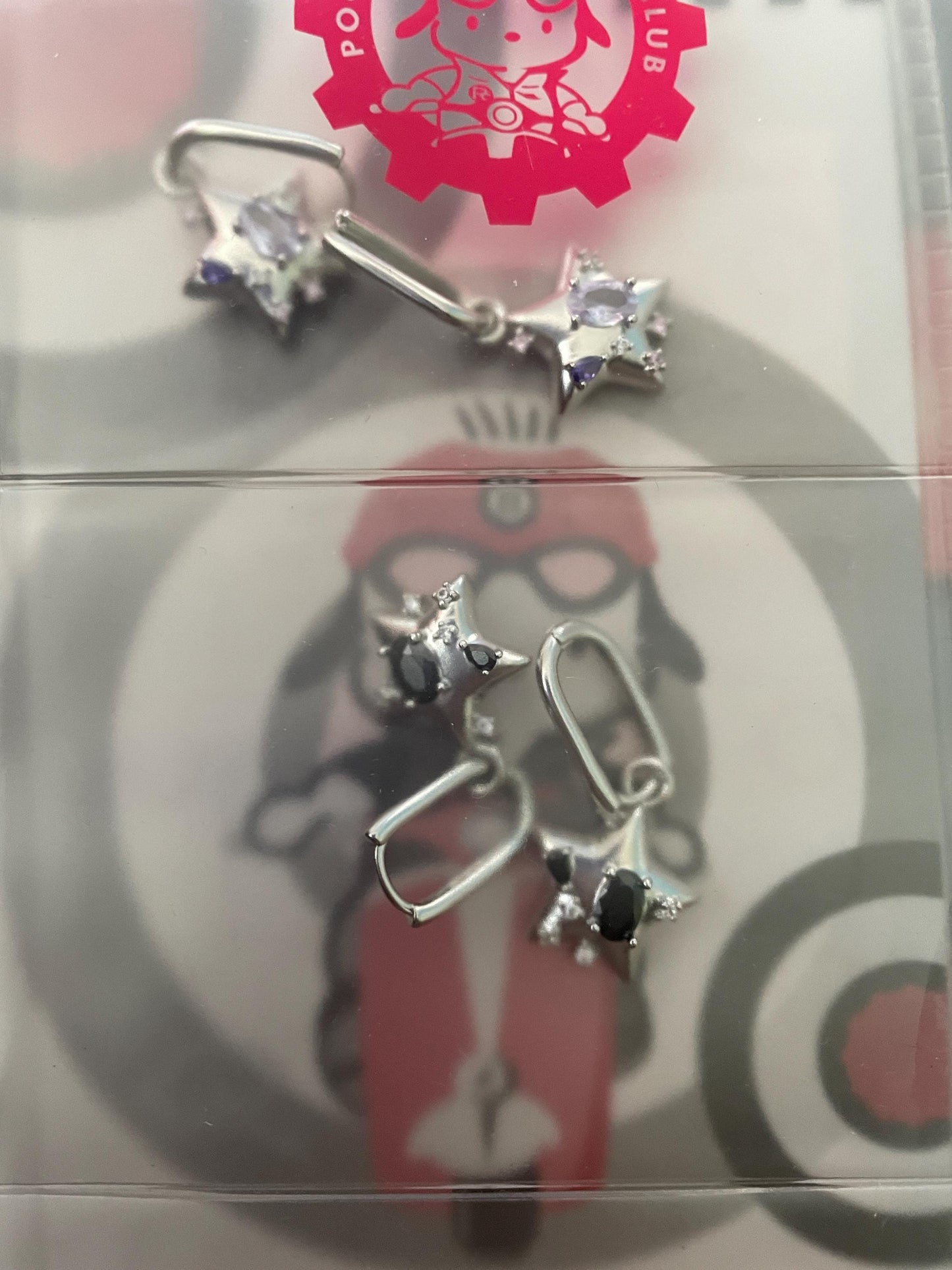 Y2K Star Hoops Grunge Purple Star Hoop Earrings Fairycore Hoop Earring Alt Earrings 2000s K Pop Indie Aesthetic Gift Egirl Cybercore