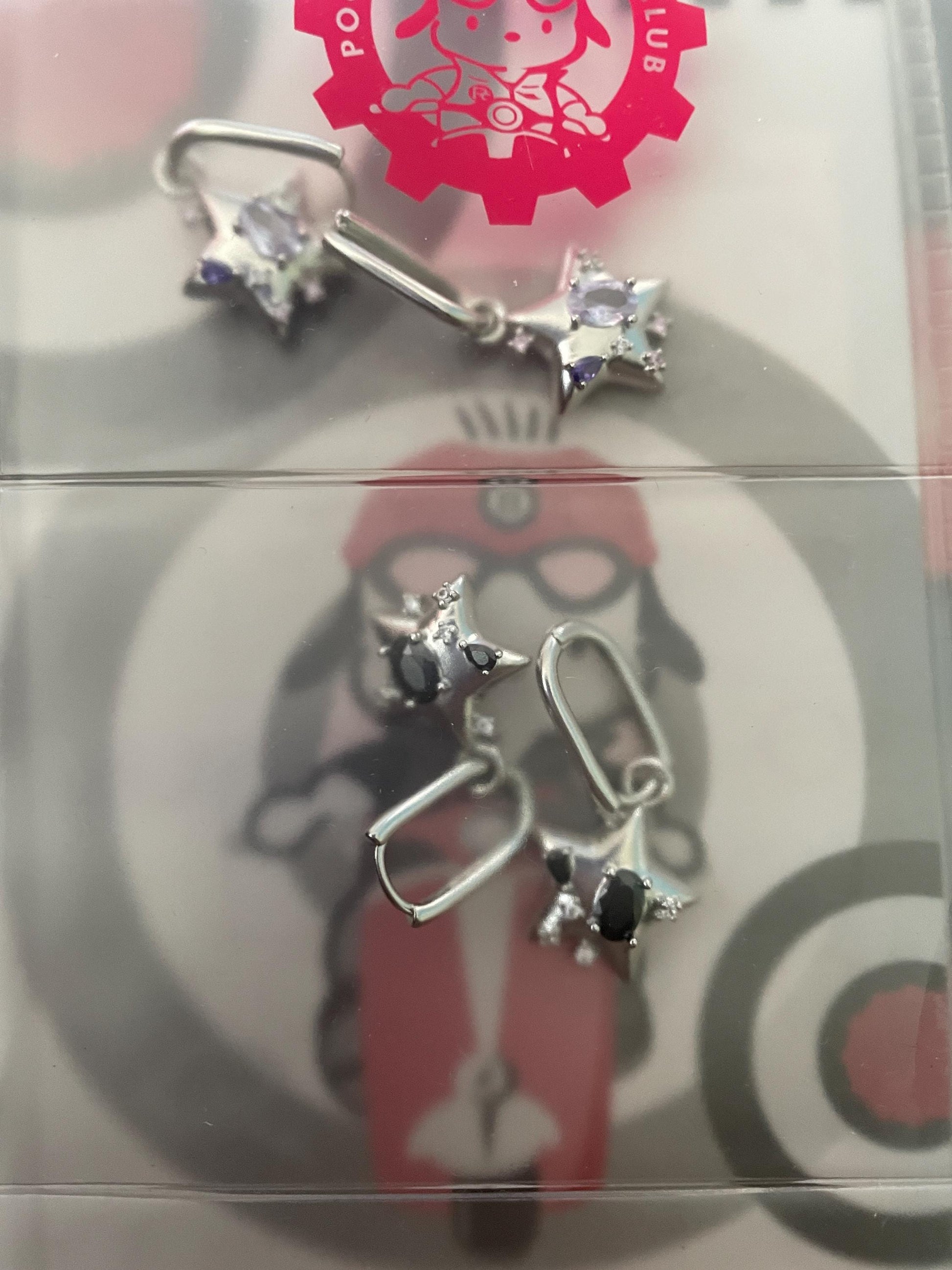Y2K Star Hoops Grunge Purple Star Hoop Earrings Fairycore Hoop Earring Alt Earrings 2000s K Pop Indie Aesthetic Gift Egirl Cybercore