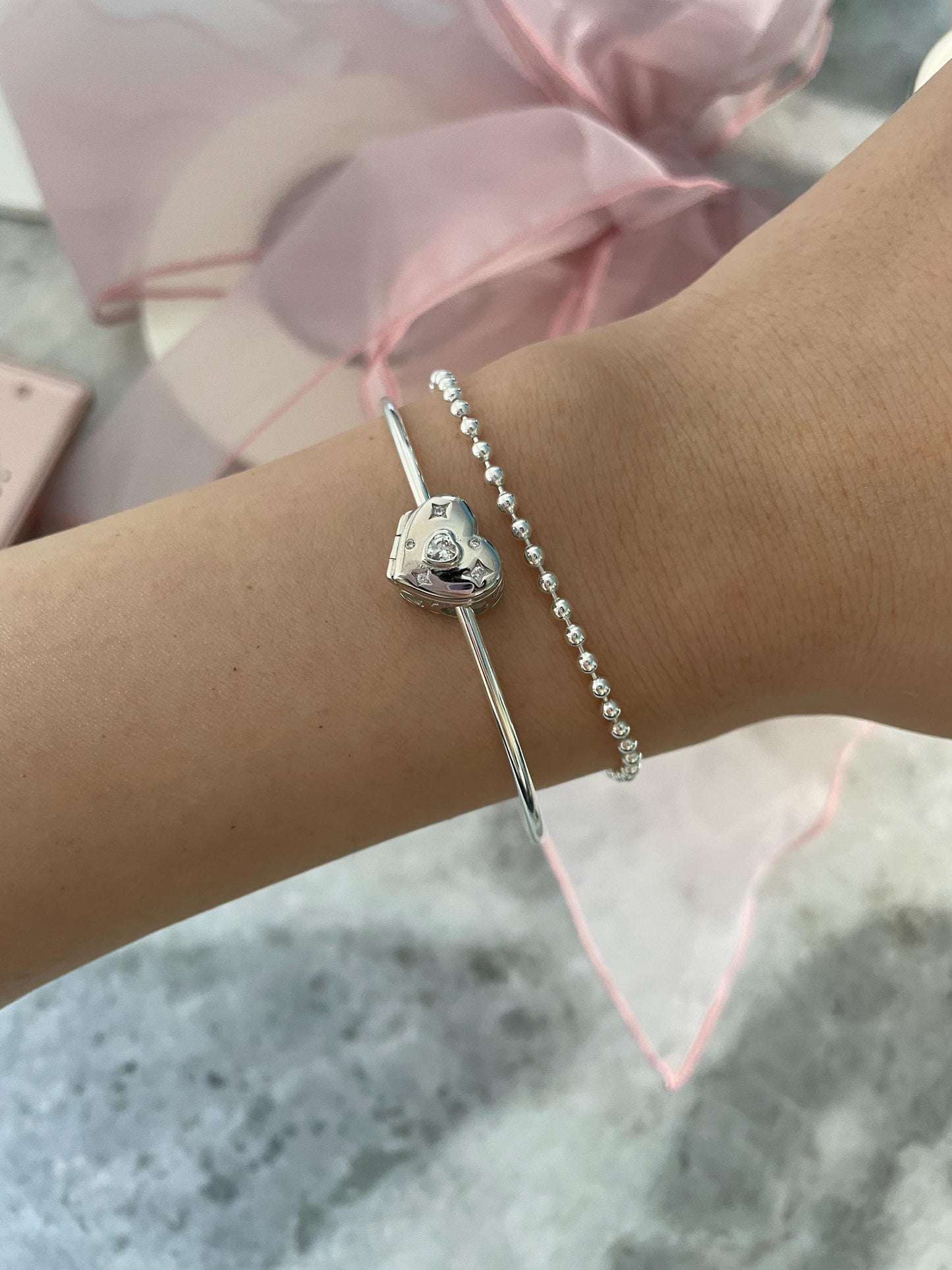 925 Coquette Locket Bracelet 925 Sterling Silver Double Layer Ballet Core Bracelet Nana Anime Fairy Grunge Indie Alternative Shojo Aesthetic