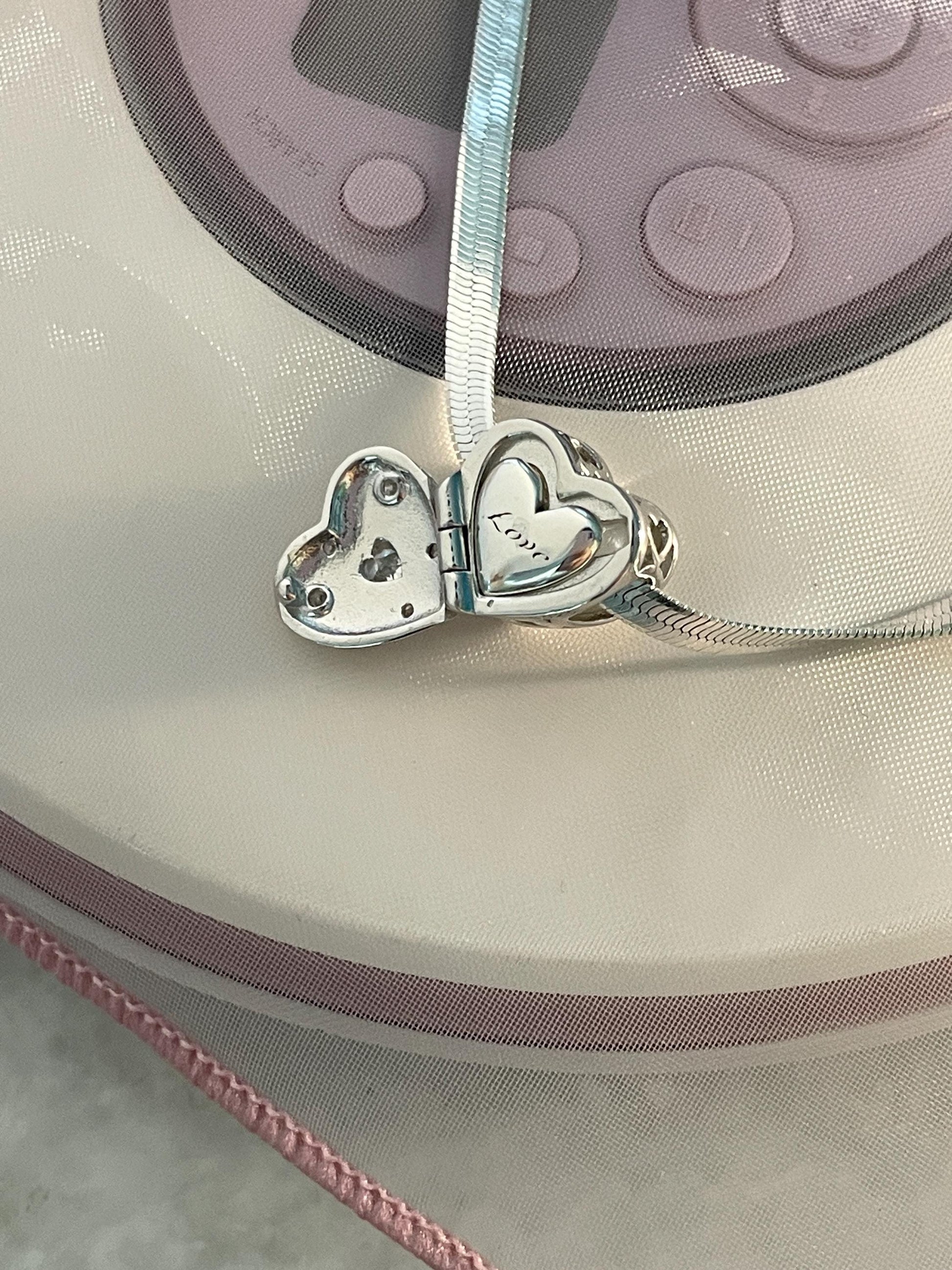 925 Coquette Heart Locket Necklace Snake Chain Choker Balletcore Fairy Grunge Snake Chain Shoujo Aesthetic 925 Sterling Silver Necklace nana