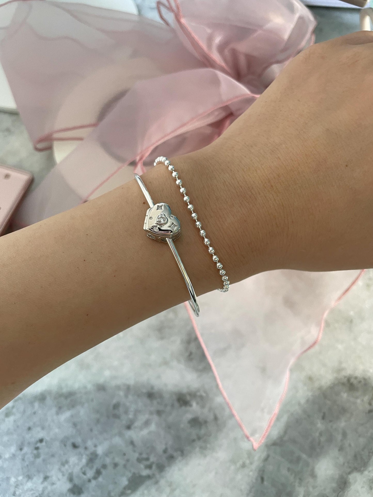 925 Coquette Locket Bracelet 925 Sterling Silver Double Layer Ballet Core Bracelet Nana Anime Fairy Grunge Indie Alternative Shojo Aesthetic