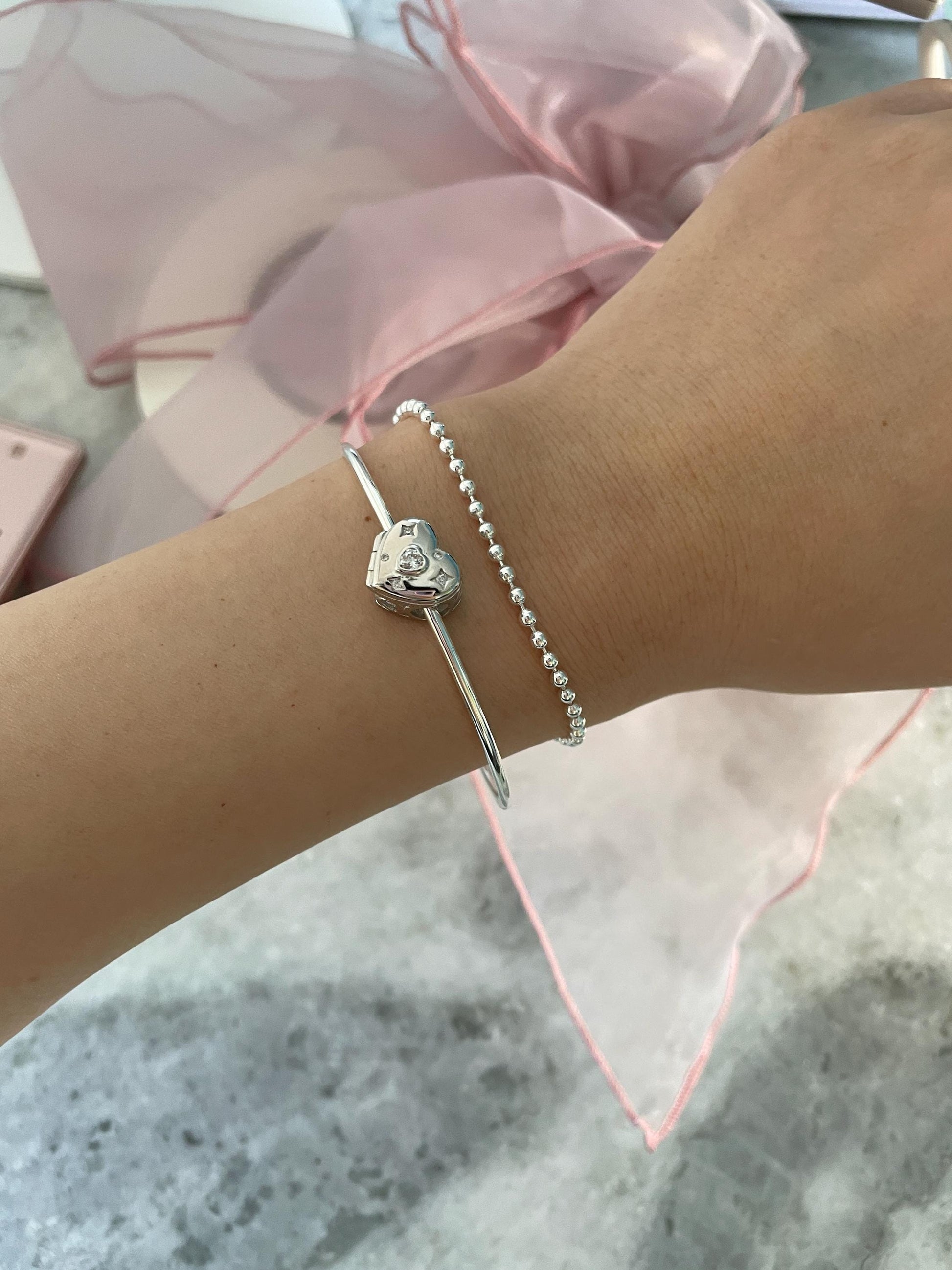 925 Coquette Locket Bracelet 925 Sterling Silver Double Layer Ballet Core Bracelet Nana Anime Fairy Grunge Indie Alternative Shojo Aesthetic