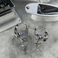 Y2K Grunge Earrings Shoujo Music Note Nana Punk Earrings Goth Hoop Earrings Gyaru Gal Cyber Himekaji Aesthetic Gift for Her Heisei Retro