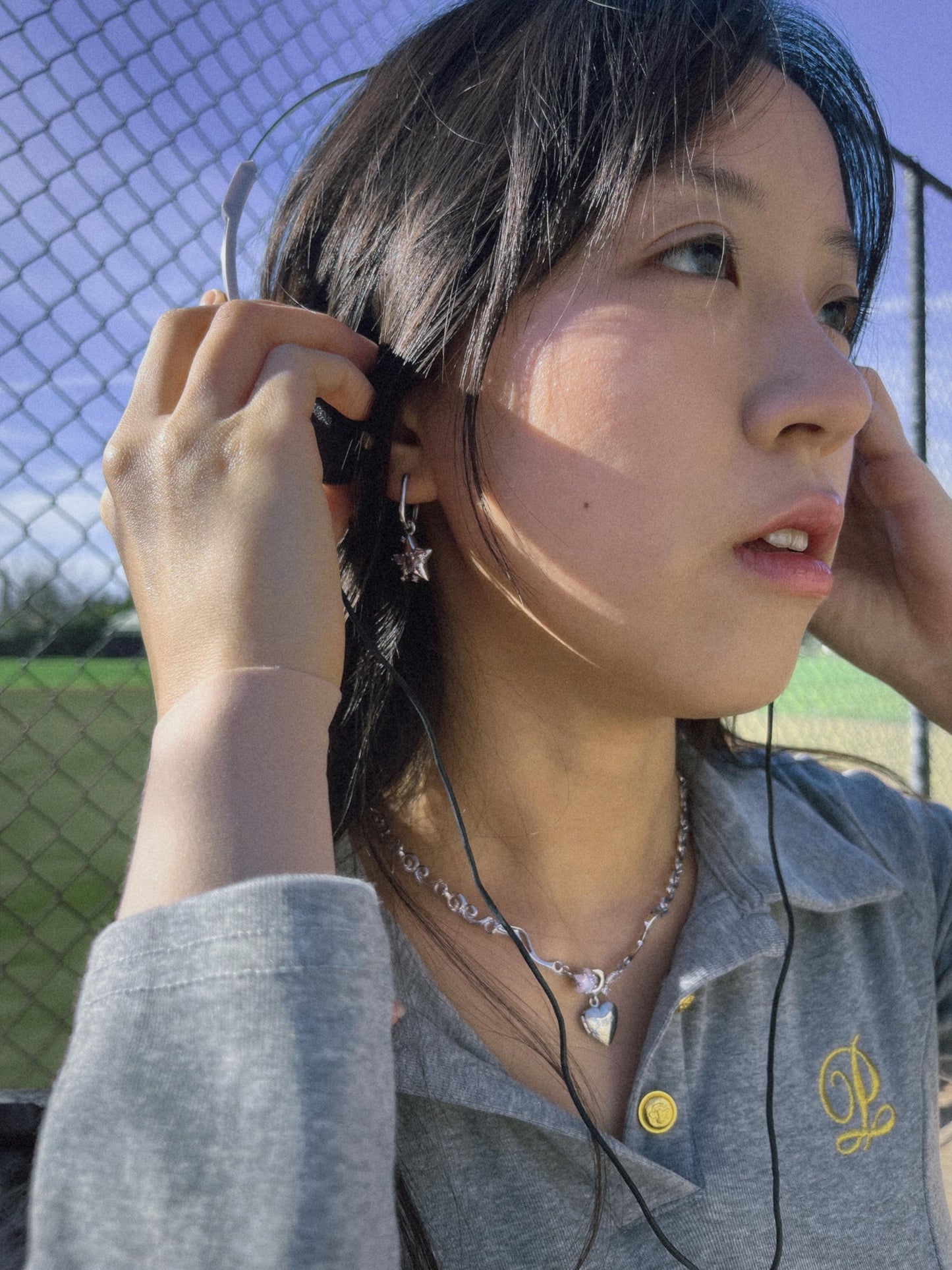 Coquette Heart Locket Moonstone Star Necklace Y2k Angel Wings Choker Angelic Ballet Core Jewelry Indie Aesthetic Heisei Retro Himekaji Gal