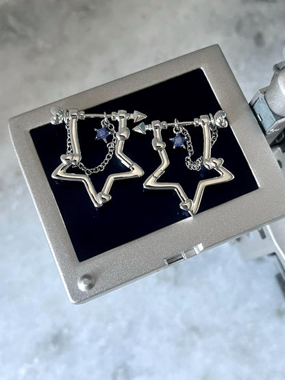 Y2K Grunge Earring Star Arrow Nana Punk Earrings Goth Hoop Earrings Grunge Statement Cyber Goth Cupids Bow Aesthetic Gift for Her Holiday