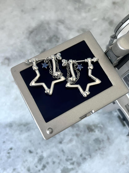 Y2K Grunge Earring Star Arrow Nana Punk Earrings Goth Hoop Earrings Grunge Statement Cyber Goth Cupids Bow Aesthetic Gift for Her Holiday