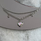 Y2k Grunge Necklace Chubby Heart Iredescent Necklace Chunky Grunge Necklace Alt Jewelry Acubi Nana Anime Indie Aesthetic K Pop Punk Jewelry
