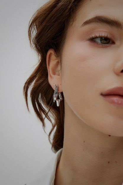 Y2K Grunge Earring Star Arrow Nana Punk Earrings Goth Hoop Earrings Grunge Statement Cyber Goth Cupids Bow Aesthetic Gift for Her Holiday