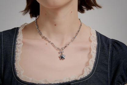 Y2k Star Locket Necklace Dreamcore Shoujo Coquette Bow Necklace Choker Angel Wings Nana Anime Accessories Indie Alternative Jewelry
