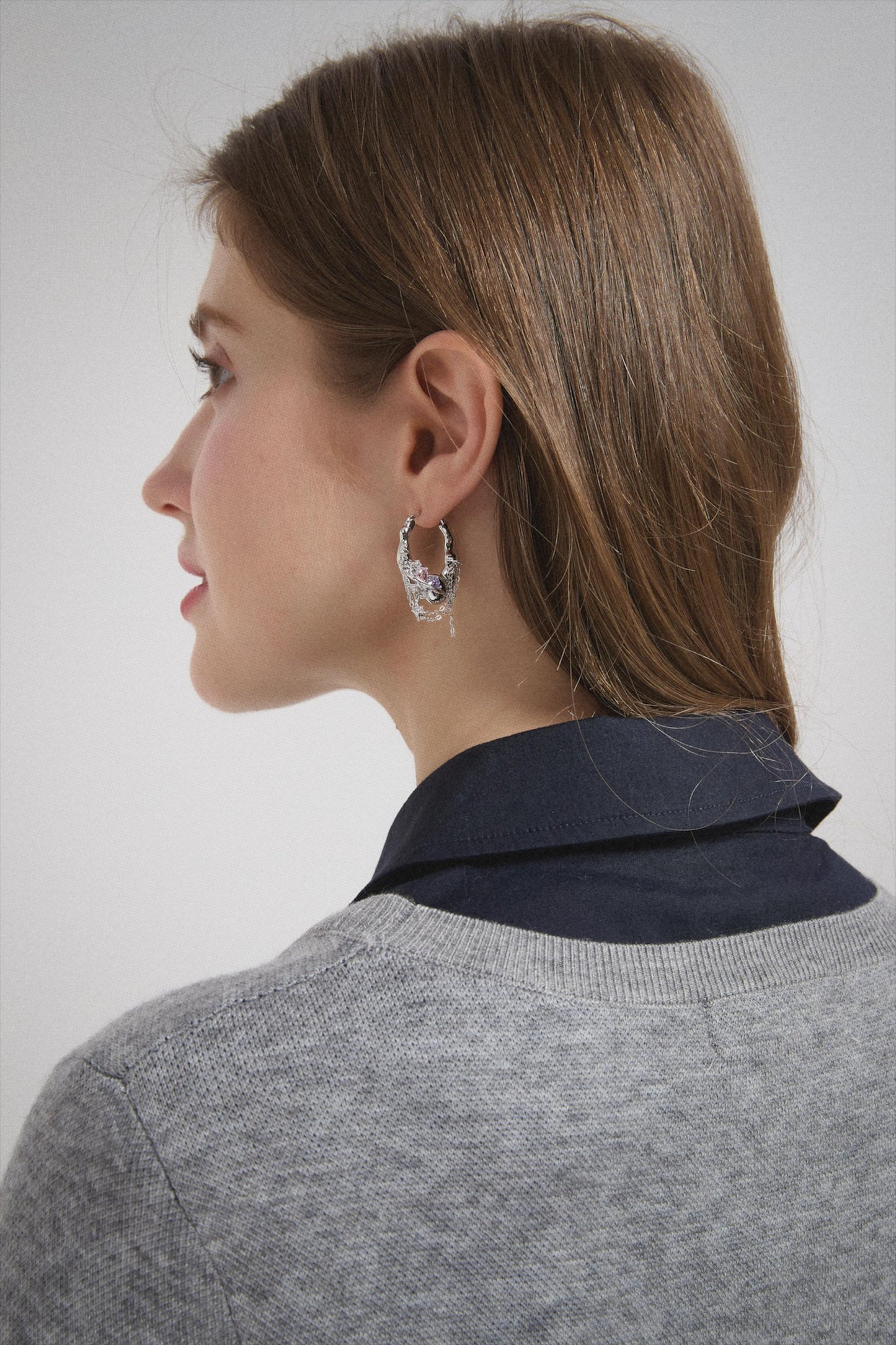 Y2K Grunge Earring Nana Punk Earrings Goth Hoop Earrings Grunge Statement Earrings Cyber Goth Rococo Aesthetic Gift for Her, Holiday Gift