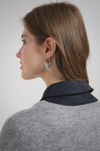 Y2K Grunge Earring Nana Punk Earrings Goth Hoop Earrings Grunge Statement Earrings Cyber Goth Rococo Aesthetic Gift for Her, Holiday Gift