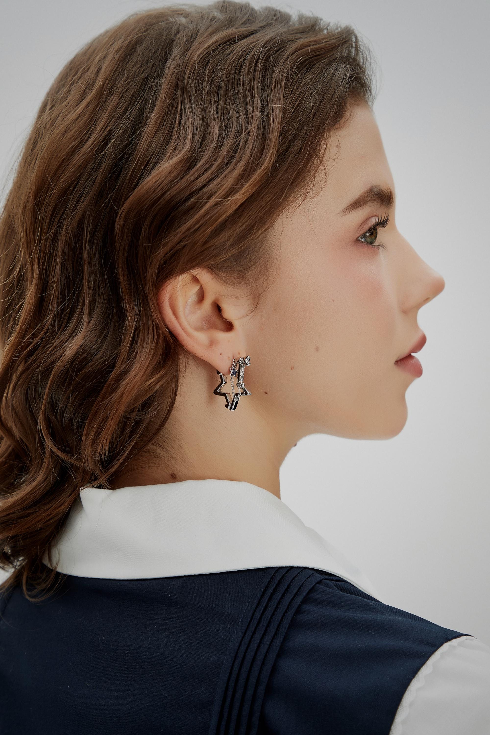 Ren Star Arrow Grunge Hoops with Chain – Feels Like Sno