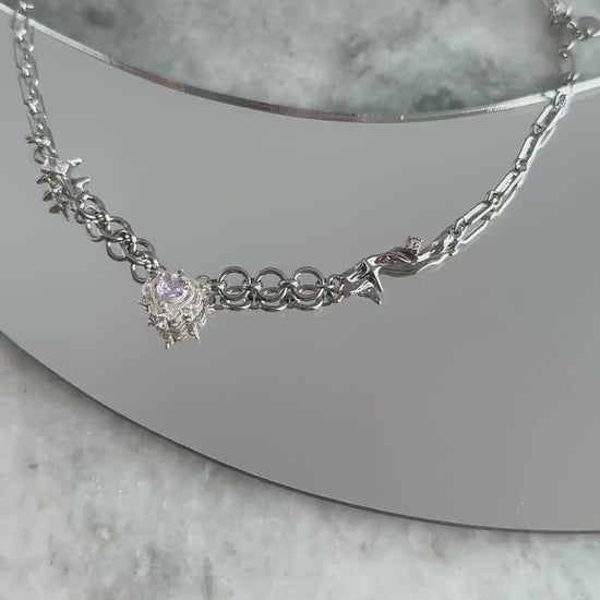 Y2k Grunge Necklace Chubby Star Ice Cube Necklace  Chunky Grunge Necklace Alt Jewelry Acubi Nana Anime Indie Aesthetic K Pop PunkJewelry