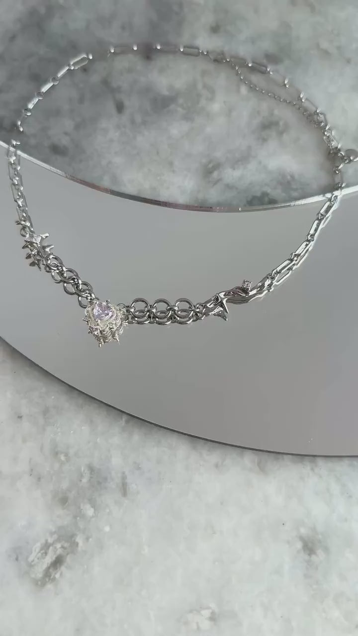 Y2k Grunge Necklace Chubby Star Ice Cube Necklace  Chunky Grunge Necklace Alt Jewelry Acubi Nana Anime Indie Aesthetic K Pop PunkJewelry