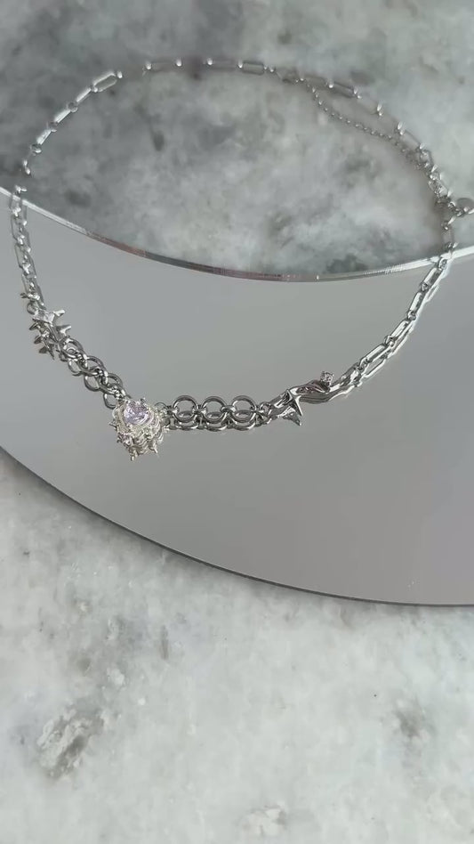 Y2k Grunge Necklace Chubby Star Ice Cube Necklace  Chunky Grunge Necklace Alt Jewelry Acubi Nana Anime Indie Aesthetic K Pop PunkJewelry