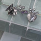 Heart Locket Earrings White Gold Filled Ribbon Coquette Ballet Core Y2K Star Fairy Jewelry Ballerina Indie Jewelry Cottage Core Romantic