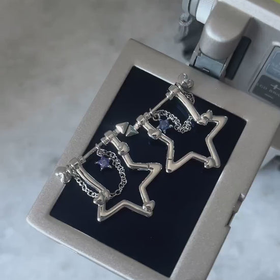 Y2K Grunge Earring Star Arrow Nana Punk Earrings Goth Hoop Earrings Grunge Statement  Cyber Goth Cupids Bow Aesthetic Gift for Her Holiday